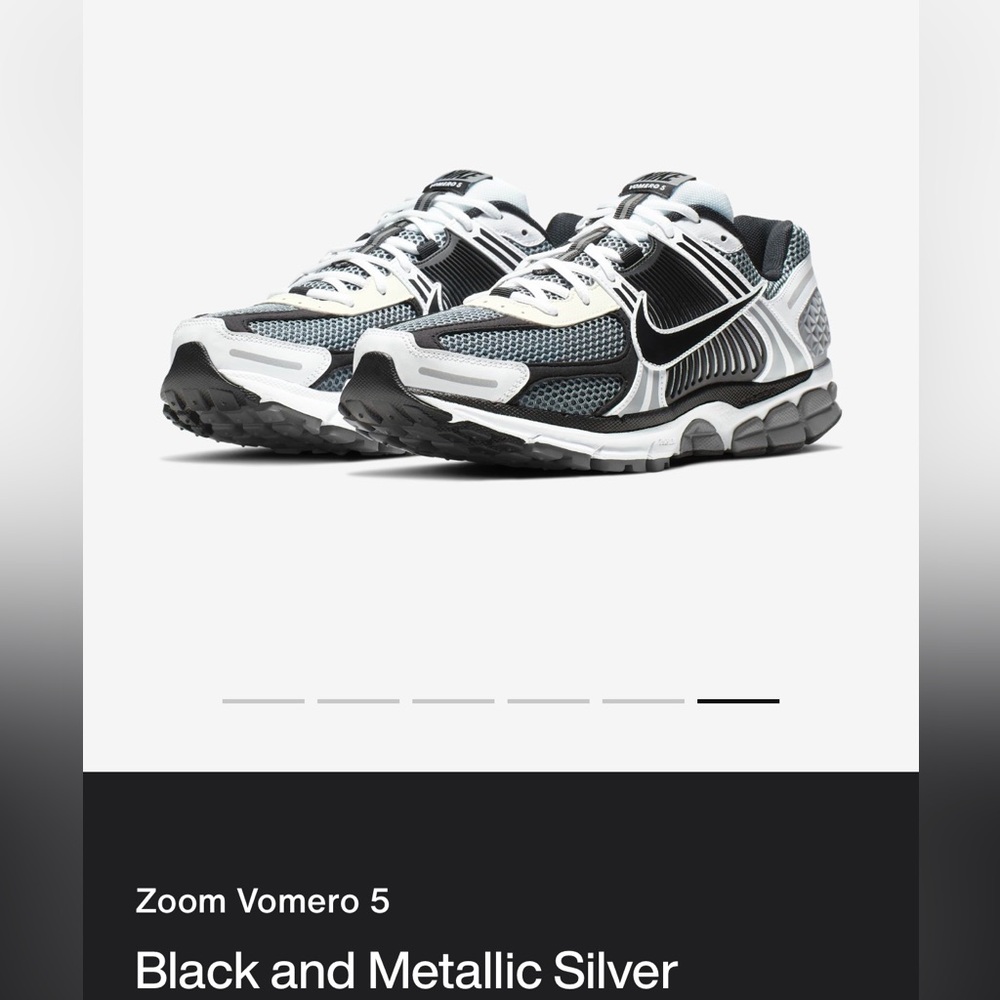 SOLD..BRAND NEW IN BOX MENS VOMERO 5 SE SP BLACK METALLIC GREY SIZE 4.5 MENS. 6